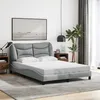 Image de vidaXL Cadre de lit sans matelas Hvar gris clair 140x190 cm tissu 3207765