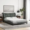 Image de vidaXL Cadre de Lit avec Tête de Lit Lit Rembourré Sommier à Lattes Lit Double Lit Adulte de Chambre à Coucher 3207766