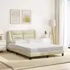 Image de Cadre De Lit Sans Matelas Hvar Crème 140x190 Cm Tissu Vidaxl