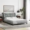 Image de Cadre De Lit Sans Matelas Hvar Gris Clair 140x200 Cm Tissu Vidaxl