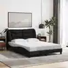 Image de Cadre De Lit Sans Matelas Hvar Noir 140x200 Cm Tissu Vidaxl