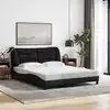 Image de Cadre De Lit Sans Matelas Hvar Noir 160x200 Cm Tissu Vidaxl