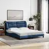 Image de Cadre De Lit Sans Matelas Hvar Bleu 160x200 Cm Tissu Vidaxl