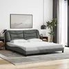 Image de vidaXL Cadre de lit sans matelas Hvar gris foncé 180x200 cm tissu 3207787