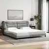 Image de Cadre De Lit Sans Matelas Hvar Gris Clair 200x200 Cm Tissu Vidaxl