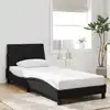 Image de Cadre De Lit Sans Matelas Hanko Noir 90x190 Cm Velours Vidaxl