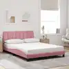 Image de Cadre De Lit Sans Matelas Hanko Rose 120x200 Cm Velours Vidaxl