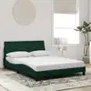 Image de Cadre De Lit Sans Matelas Hanko Vert Foncé 140x190 Cm Velours Vidaxl