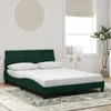 Image de vidaXL Cadre de lit sans matelas Hanko vert foncé 140x190 cm velours 3207846