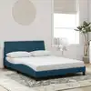 Image de Cadre De Lit Sans Matelas Hanko Bleu 140x190 Cm Velours Vidaxl