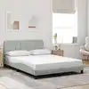 Image de Cadre De Lit Sans Matelas Hanko Gris Clair 140x200 Cm Velours Vidaxl