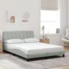 Image de vidaXL Cadre de lit sans matelas Hanko gris clair 140x200 cm velours 3207849