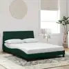 Image de Cadre De Lit Sans Matelas Hanko Vert Fonc © 140x200 Cm Velours Vidaxl