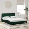 Image de Cadre De Lit Sans Matelas Hanko Vert Foncé 160x200 Cm Velours Vidaxl