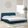 Image de Cadre De Lit Sans Matelas Hanko Bleu 180x200 Cm Velours Vidaxl