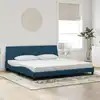Image de Cadre De Lit Sans Matelas Hanko Bleu 200x200 Cm Velours Vidaxl