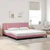 Image de Cadre De Lit Sans Matelas Hanko Rose 200x200 Cm Velours Vidaxl