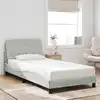 Image de Cadre De Lit Sans Matelas Gris Clair 100x200 Cm Velours Vidaxl