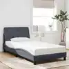 Image de Cadre De Lit Sans Matelas Gris Foncé 100x200 Cm Velours Vidaxl