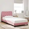 Image de Cadre De Lit Sans Matelas Rose 100x200 Cm Velours Vidaxl