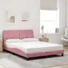 Image de Cadre De Lit Sans Matelas Rose 140x200 Cm Velours Vidaxl