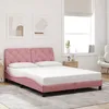 Image de vidaXL Cadre de lit sans matelas rose 140x200 cm velours 3207928