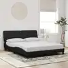 Image de Cadre De Lit Sans Matelas Noir 160x200 Cm Velours Vidaxl