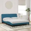 Image de vidaXL Cadre de lit sans matelas bleu 160x200 cm velours 3207933