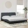 Image de Cadre De Lit Sans Matelas Gris Foncé 180x200 Cm Velours Vidaxl