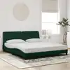 Image de Cadre De Lit Sans Matelas Vert Foncé 180x200 Cm Velours Vidaxl
