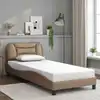 Image de Cadre De Lit Sans Matelas Hvar Cappuccino 80x200 Cm Similicuir Vidaxl