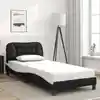 Image de Cadre De Lit Sans Matelas Hvar Noir Et Blanc 80x200 Cm Similicuir Vidaxl