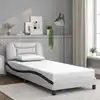 Image de Cadre De Lit Sans Matelas Hvar Blanc Et Noir 80x200 Cm Similicuir Vidaxl