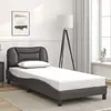 Image de Cadre De Lit Sans Matelas Hvar Gris 90x190 Cm Similicuir Vidaxl