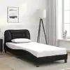 Image de Cadre De Lit Sans Matelas Hvar Noir 90x200 Cm Similicuir Vidaxl