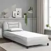Image de Cadre De Lit Sans Matelas Hvar Blanc 90x200 Cm Similicuir Vidaxl