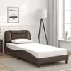 Image de Cadre De Lit Sans Matelas Hvar Marron 90x200 Cm Similicuir Vidaxl
