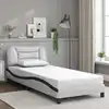 Image de Cadre De Lit Sans Matelas Hvar Blanc Et Noir 90x200 Cm Similicuir Vidaxl