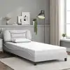 Image de Cadre De Lit Sans Matelas Hvar Blanc 100x200 Cm Similicuir Vidaxl