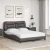 Image de Cadre De Lit Sans Matelas Hvar Gris 140x190 Cm Similicuir Vidaxl