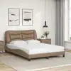 Image de Cadre De Lit Sans Matelas Hvar Cappuccino 140x190 Cm Similicuir Vidaxl