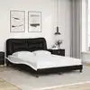 Image de Cadre De Lit Sans Matelas Hvar Noir Et Blanc 140x190 Cm Similicuir Vidaxl