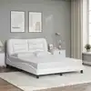 Image de Cadre De Lit Sans Matelas Hvar Blanc 140x200 Cm Similicuir Vidaxl