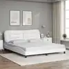 Image de Cadre De Lit Sans Matelas Hvar Blanc 180x200 Cm Similicuir Vidaxl