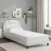 Image de Cadre De Lit Viana Sans Matelas Blanc 90x190 Cm Similicuir Vidaxl