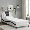 Image de Cadre De Lit Viana Sans Matelas Blanc Et Noir 90x190 Cm Similicuir Vidaxl