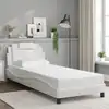 Image de Cadre De Lit Viana Sans Matelas Blanc 90x200 Cm Similicuir Vidaxl