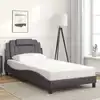 Image de Cadre De Lit Viana Sans Matelas Gris 100x200 Cm Similicuir Vidaxl