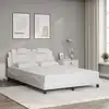 Image de Cadre De Lit Viana Sans Matelas Blanc 120x200 Cm Similicuir Vidaxl