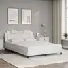Image de Cadre De Lit Viana Sans Matelas Blanc 140x190 Cm Similicuir Vidaxl